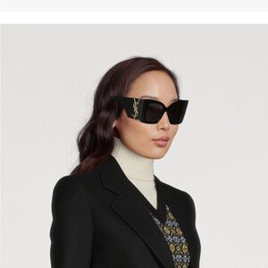 Yves Saint Laurent Black and Gold Sunglasses